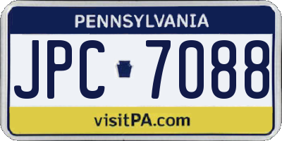 PA license plate JPC7088