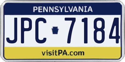 PA license plate JPC7184