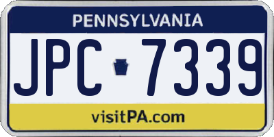 PA license plate JPC7339