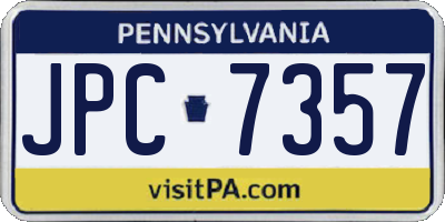 PA license plate JPC7357