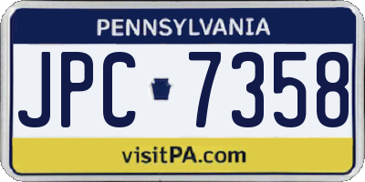 PA license plate JPC7358