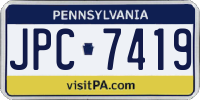 PA license plate JPC7419