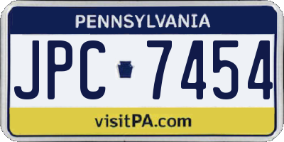 PA license plate JPC7454