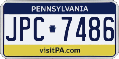 PA license plate JPC7486