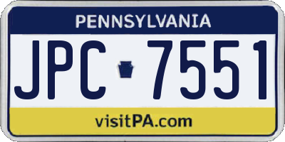 PA license plate JPC7551