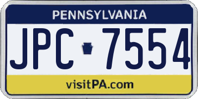 PA license plate JPC7554
