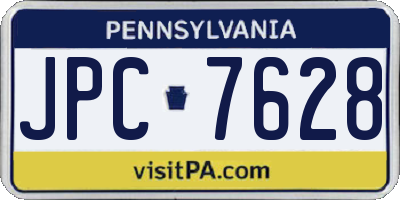 PA license plate JPC7628