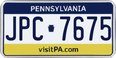 PA license plate JPC7675