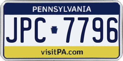 PA license plate JPC7796