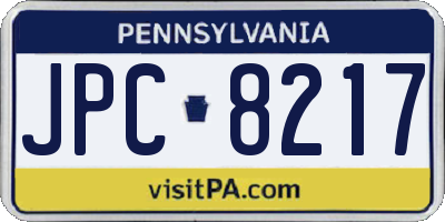 PA license plate JPC8217