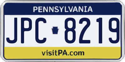 PA license plate JPC8219