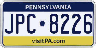 PA license plate JPC8226
