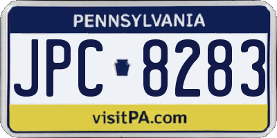PA license plate JPC8283