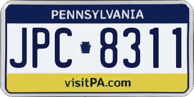 PA license plate JPC8311