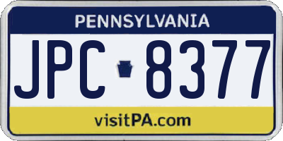 PA license plate JPC8377