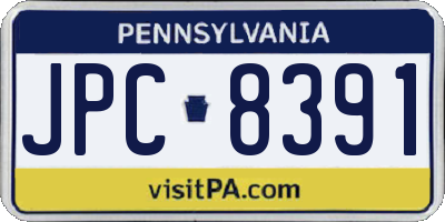 PA license plate JPC8391