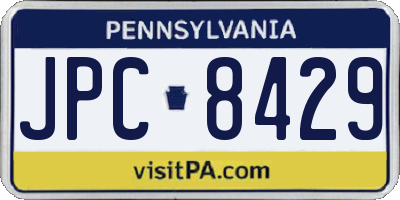 PA license plate JPC8429