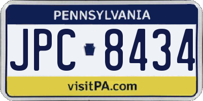 PA license plate JPC8434