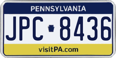 PA license plate JPC8436