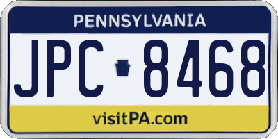PA license plate JPC8468