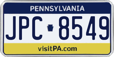 PA license plate JPC8549