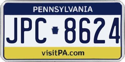 PA license plate JPC8624