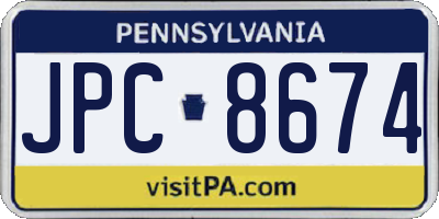 PA license plate JPC8674