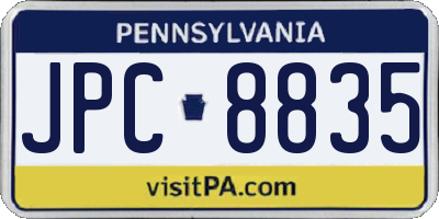 PA license plate JPC8835