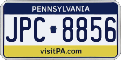 PA license plate JPC8856