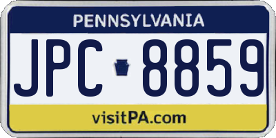 PA license plate JPC8859