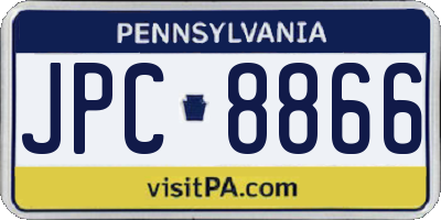 PA license plate JPC8866