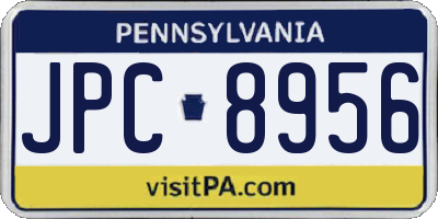 PA license plate JPC8956