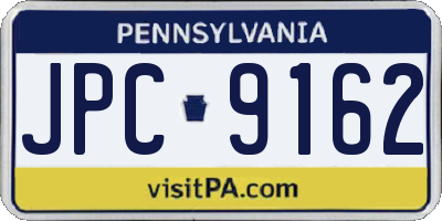 PA license plate JPC9162