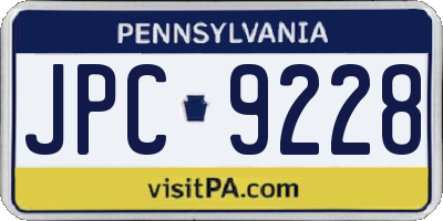 PA license plate JPC9228