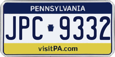 PA license plate JPC9332