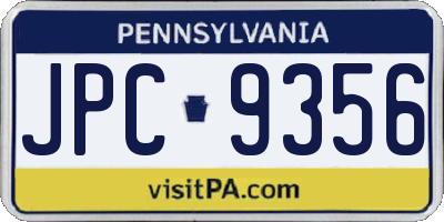 PA license plate JPC9356