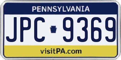 PA license plate JPC9369