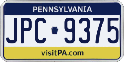 PA license plate JPC9375
