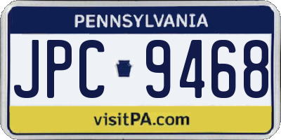 PA license plate JPC9468
