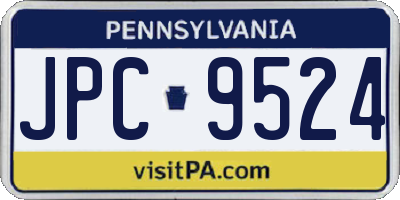 PA license plate JPC9524