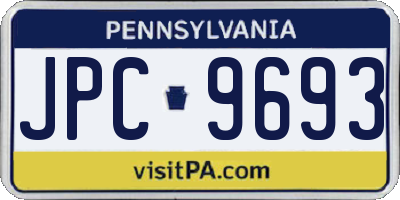 PA license plate JPC9693