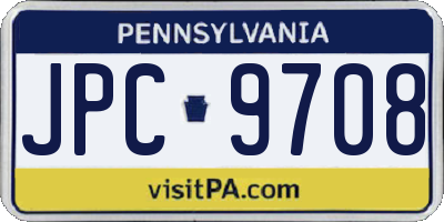 PA license plate JPC9708
