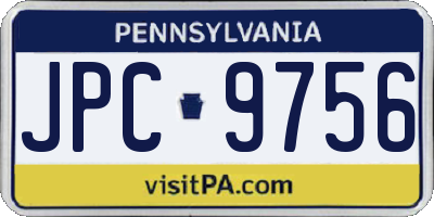 PA license plate JPC9756