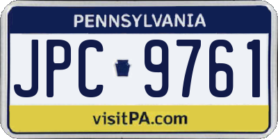 PA license plate JPC9761