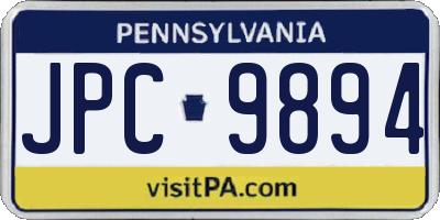 PA license plate JPC9894