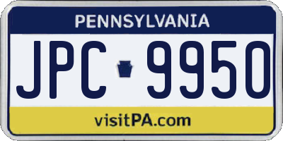 PA license plate JPC9950