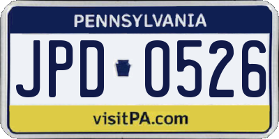 PA license plate JPD0526