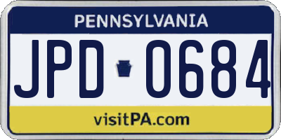 PA license plate JPD0684