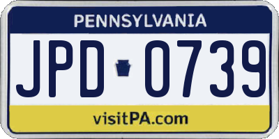 PA license plate JPD0739