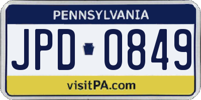 PA license plate JPD0849